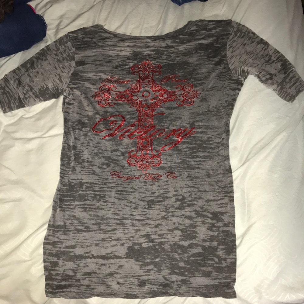 Cowgirl Tuff “Victory” grey burn out
